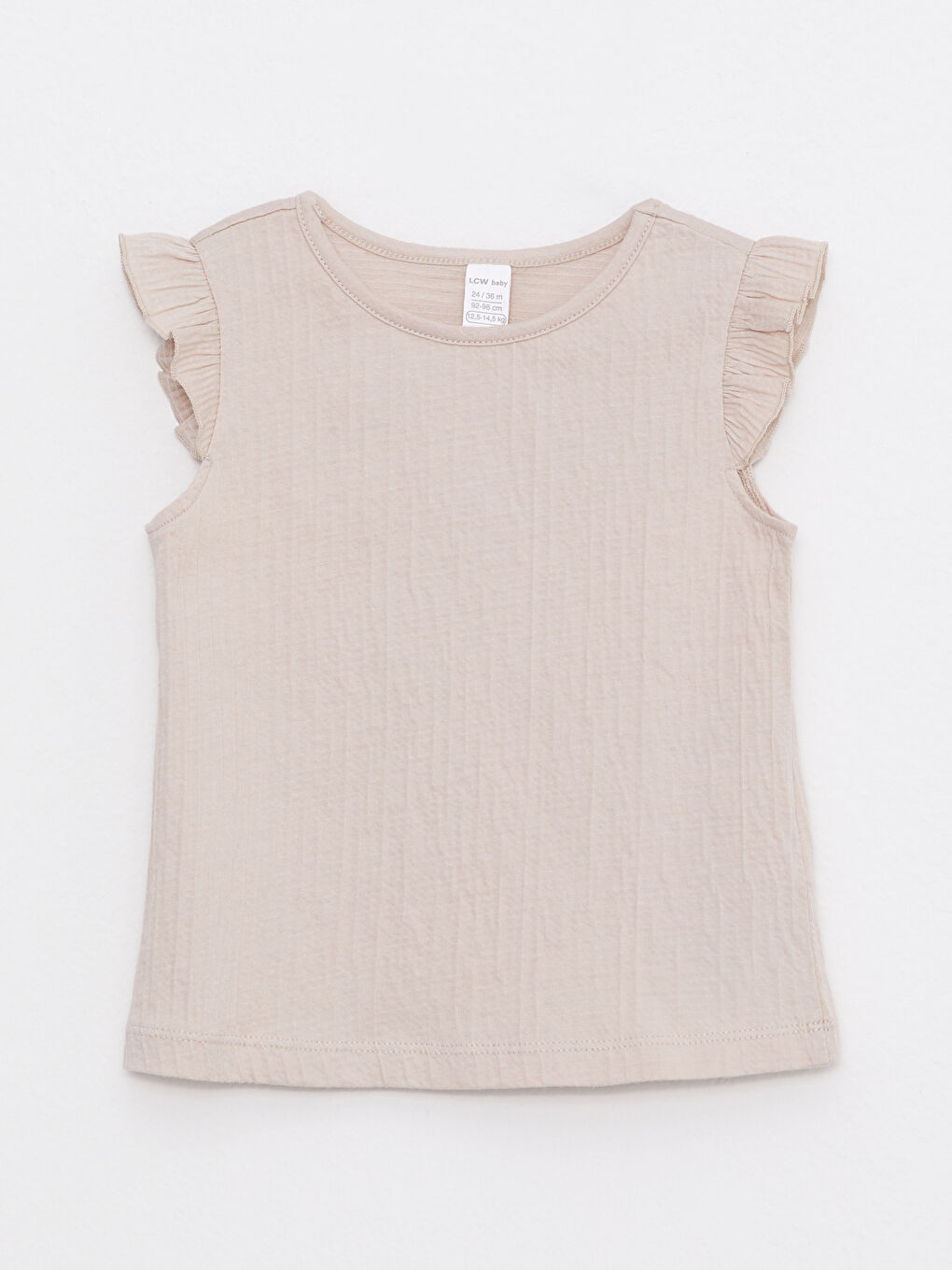 Bej Bisiklet Yaka Kız Bebek Atlet