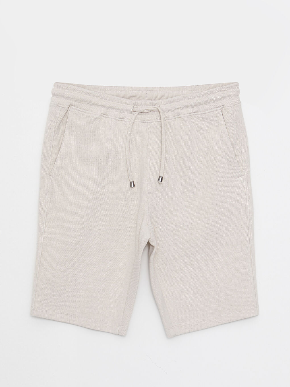 Bej Slim Fit Örme Erkek Şort