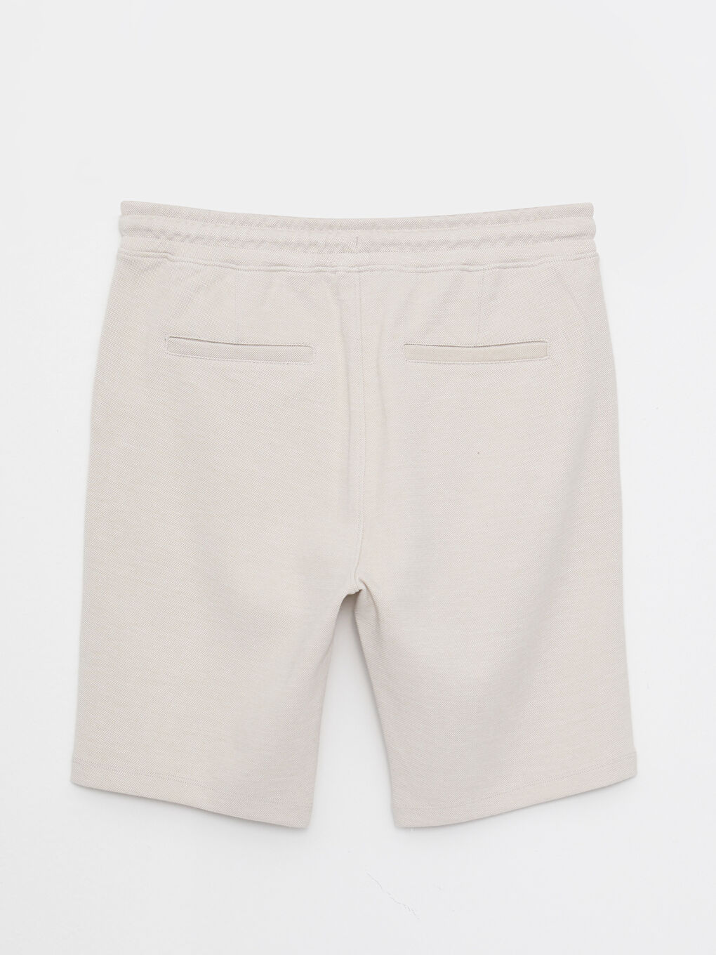 Bej Slim Fit Örme Erkek Şort-1