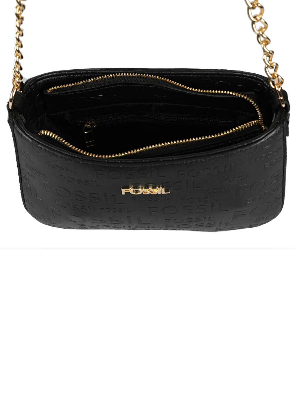 Siyah Fossil Desenli Kadın Omuz Çantası-3