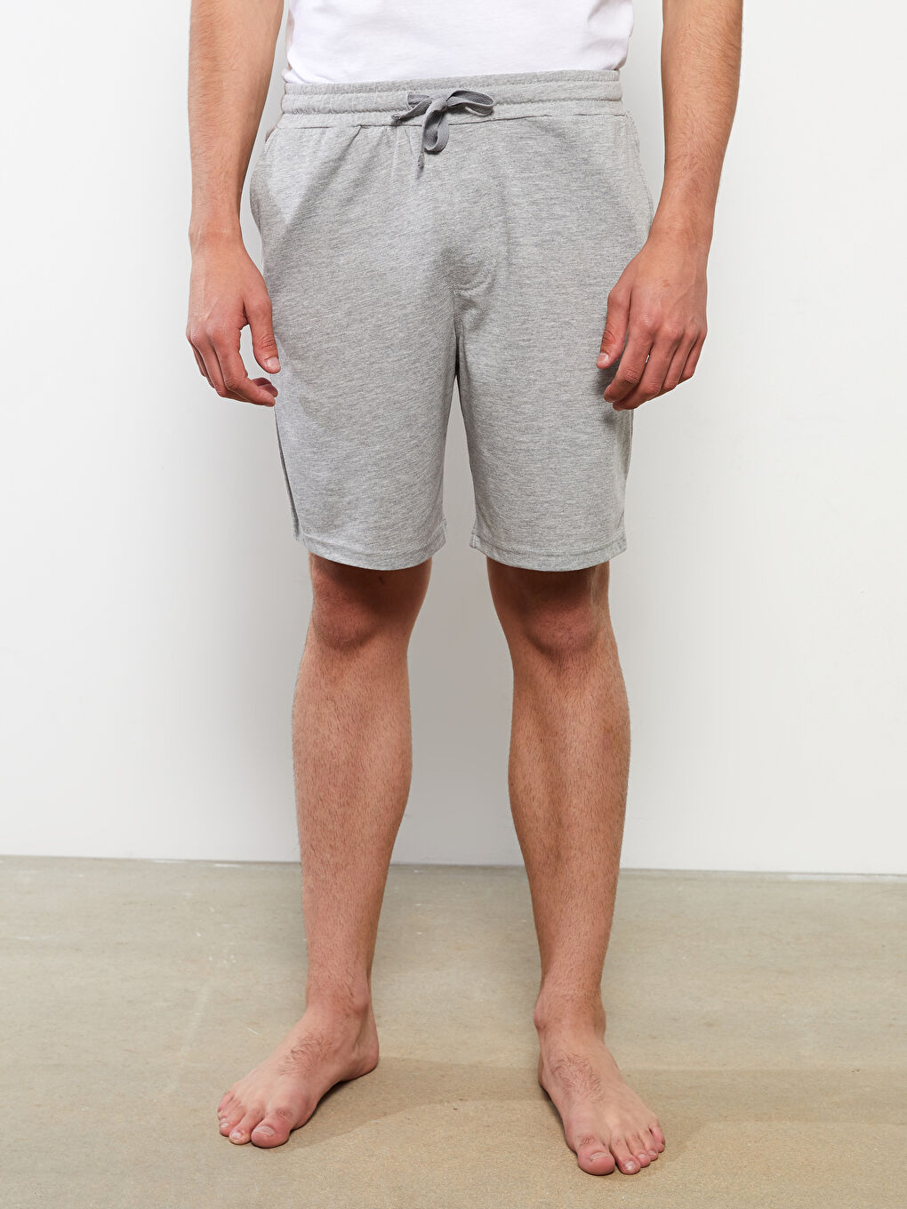 Gri Slim Fit Erkek Pijama Alt Şort-2
