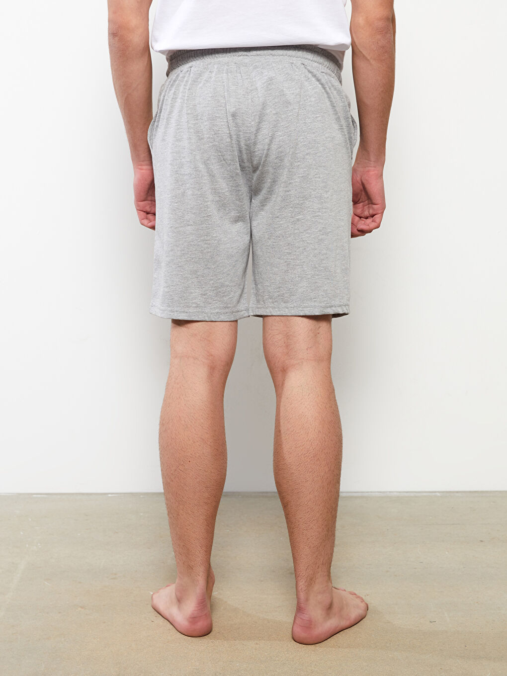Gri Slim Fit Erkek Pijama Alt Şort-3