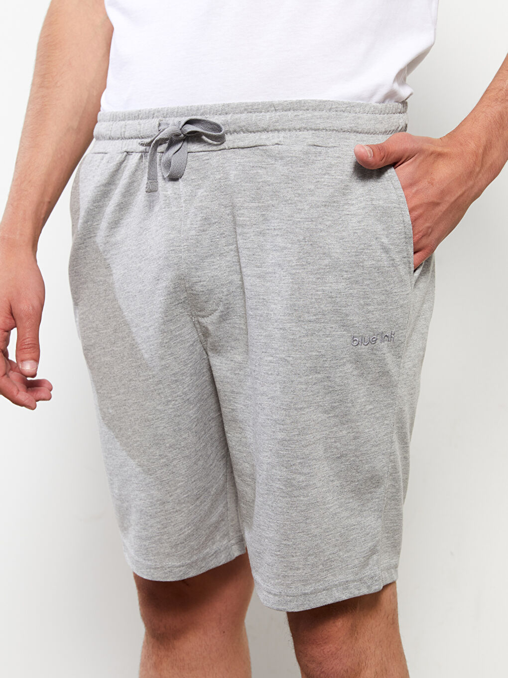 Gri Slim Fit Erkek Pijama Alt Şort-4