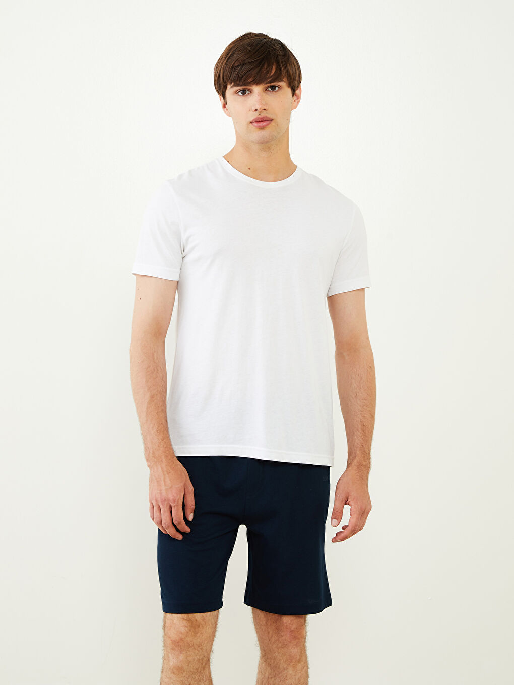 Lacivert Slim Fit Erkek Pijama Alt Şort-1