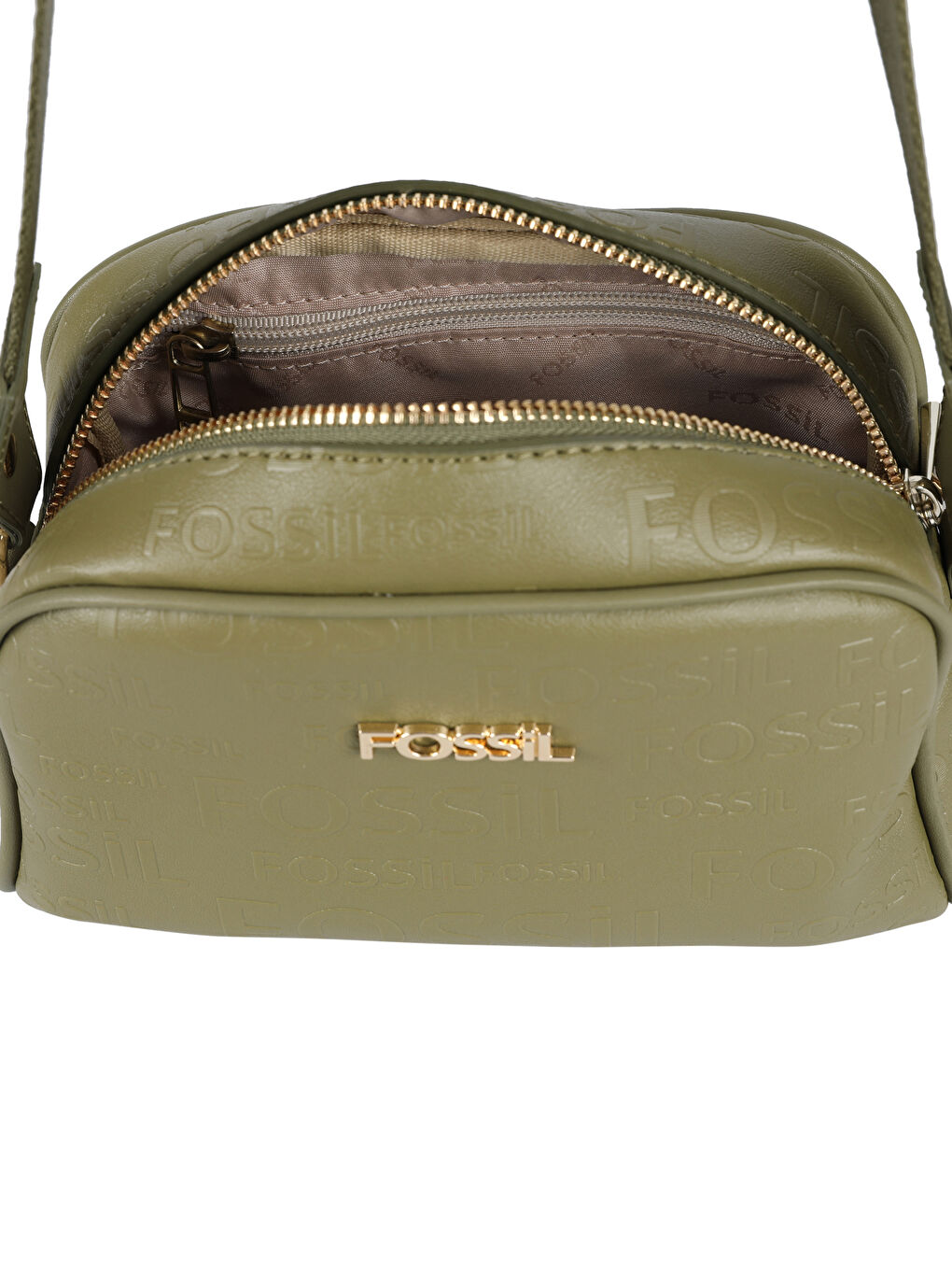 Yeşil Fossil Desenli Kadın Çapraz Çanta-3