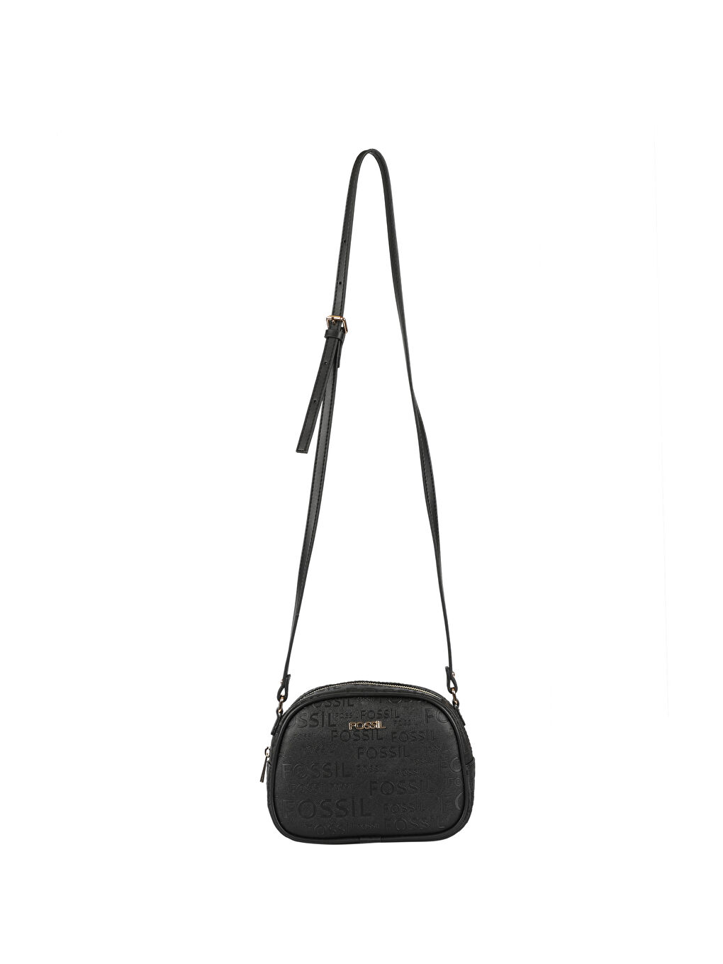 Siyah Fossil Desenli Kadın Çapraz Çanta