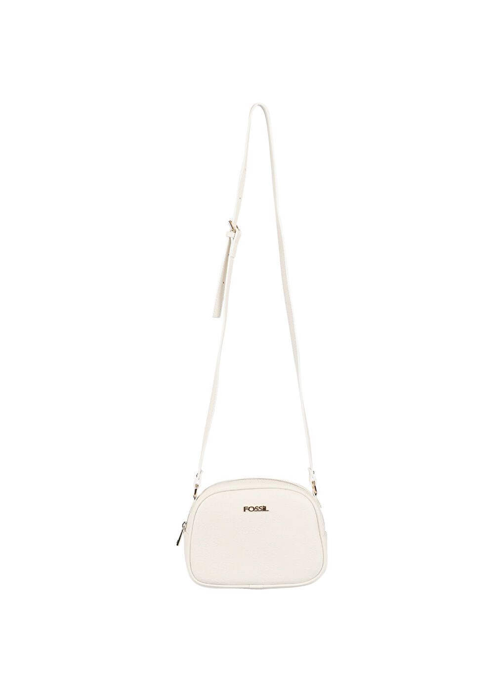 Beyaz Fossil Desenli Kadın Çapraz Çanta