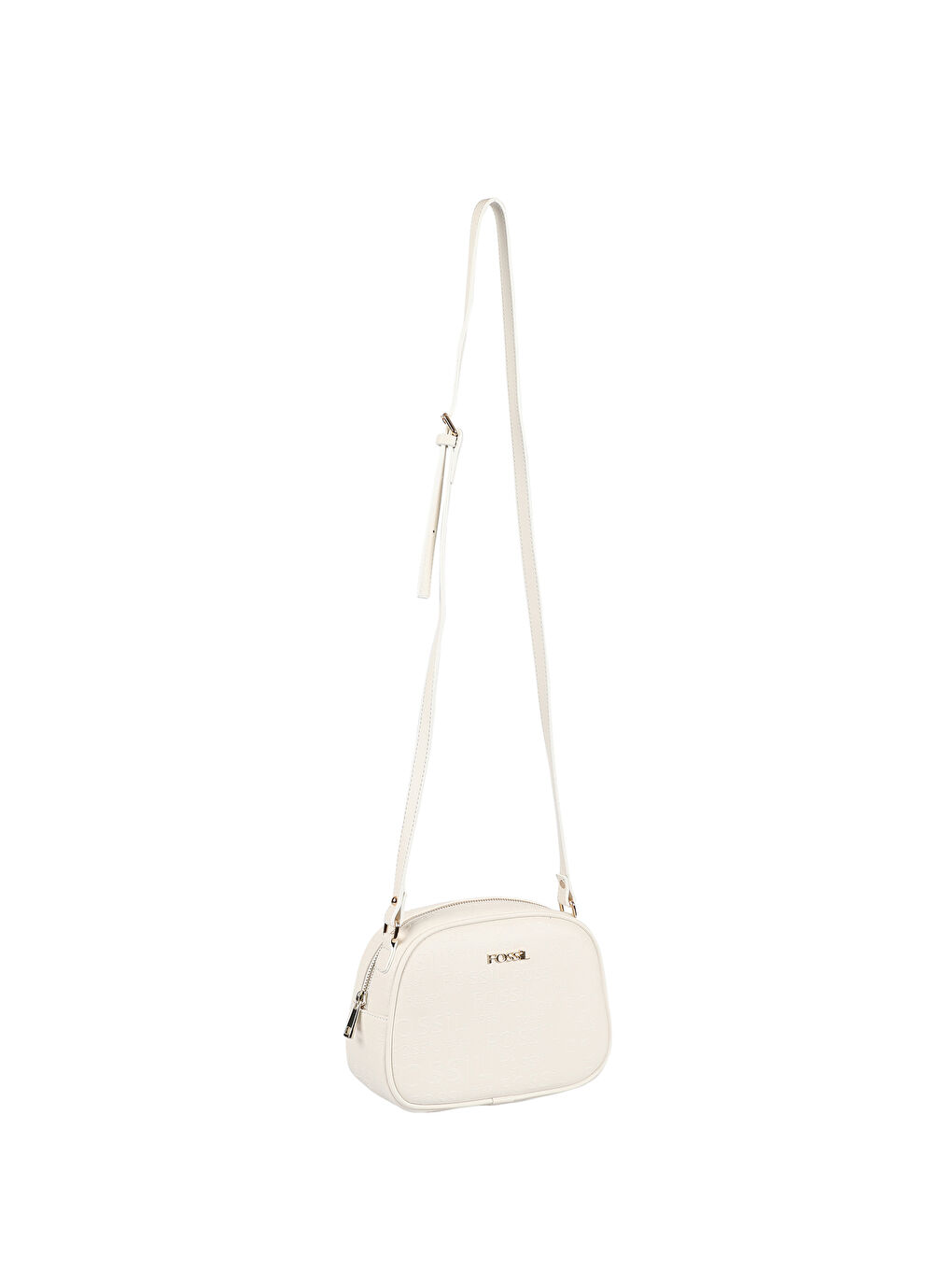 Beyaz Fossil Desenli Kadın Çapraz Çanta-1