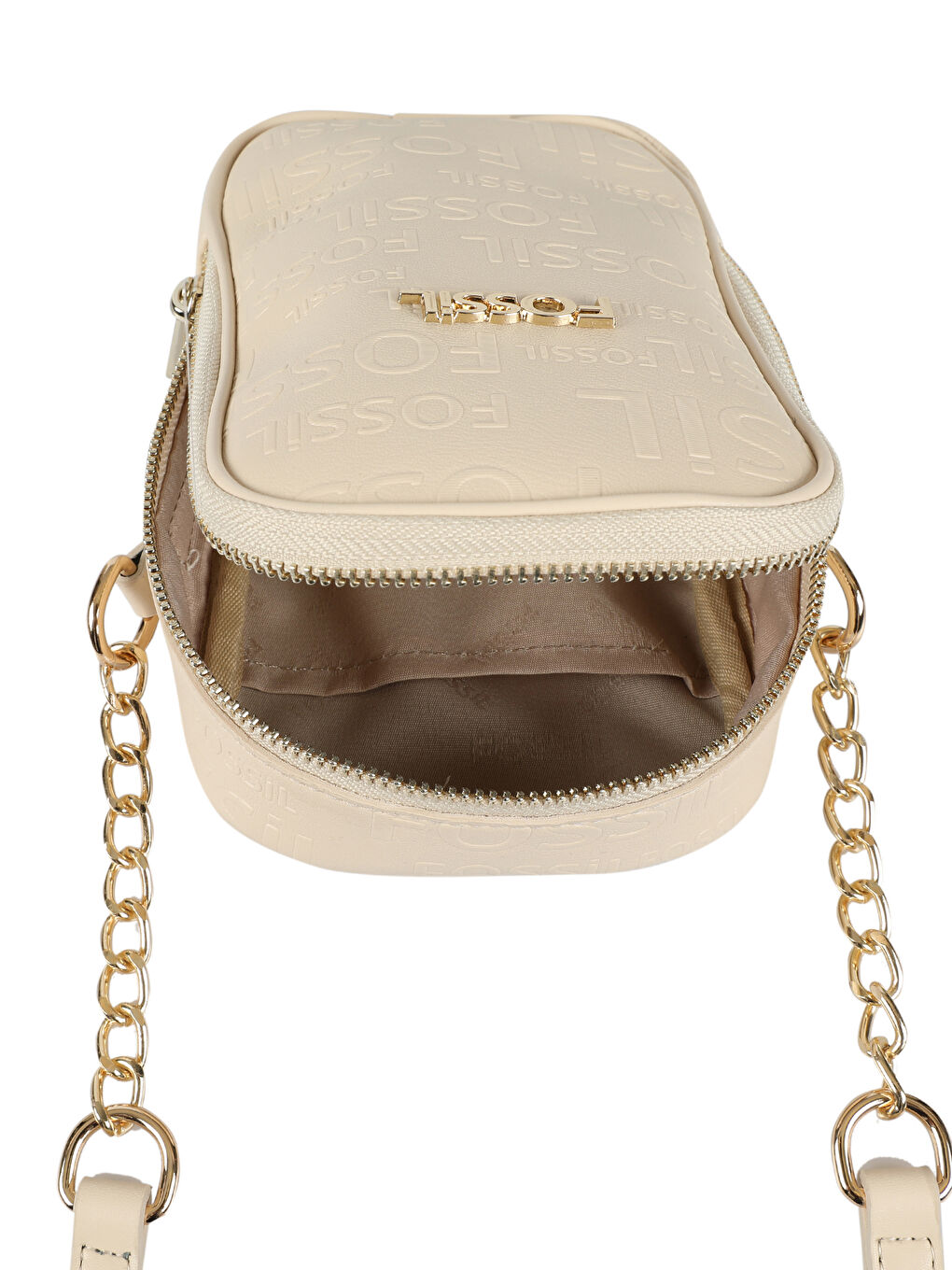 Bej Fossil Baskılı Kadın Telefon Çantası-3