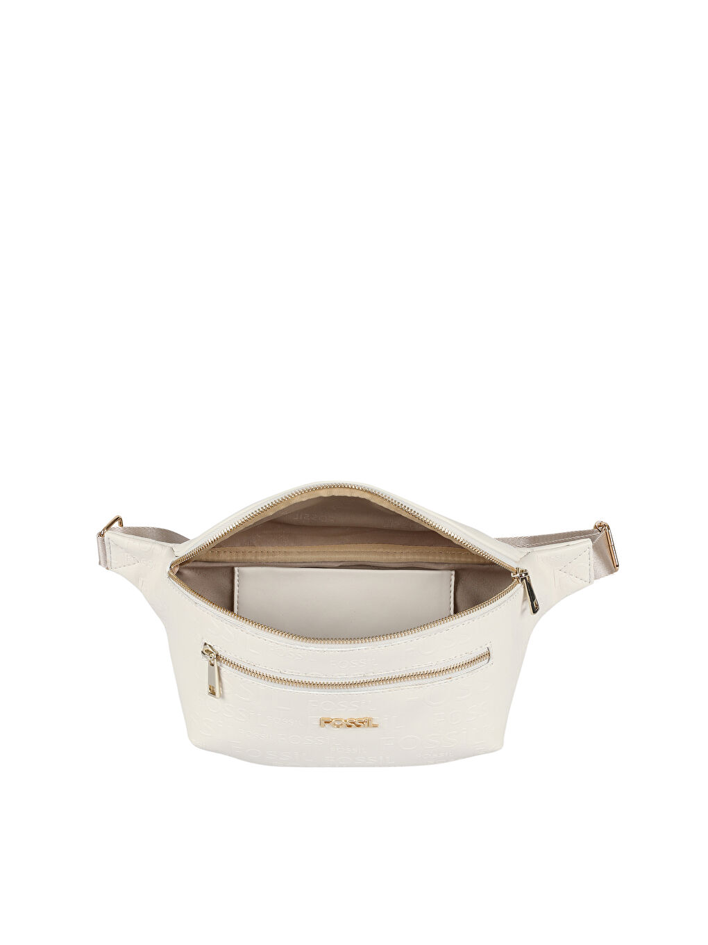 Beyaz Fossil Baskılı Kadın Bel Çantası-2