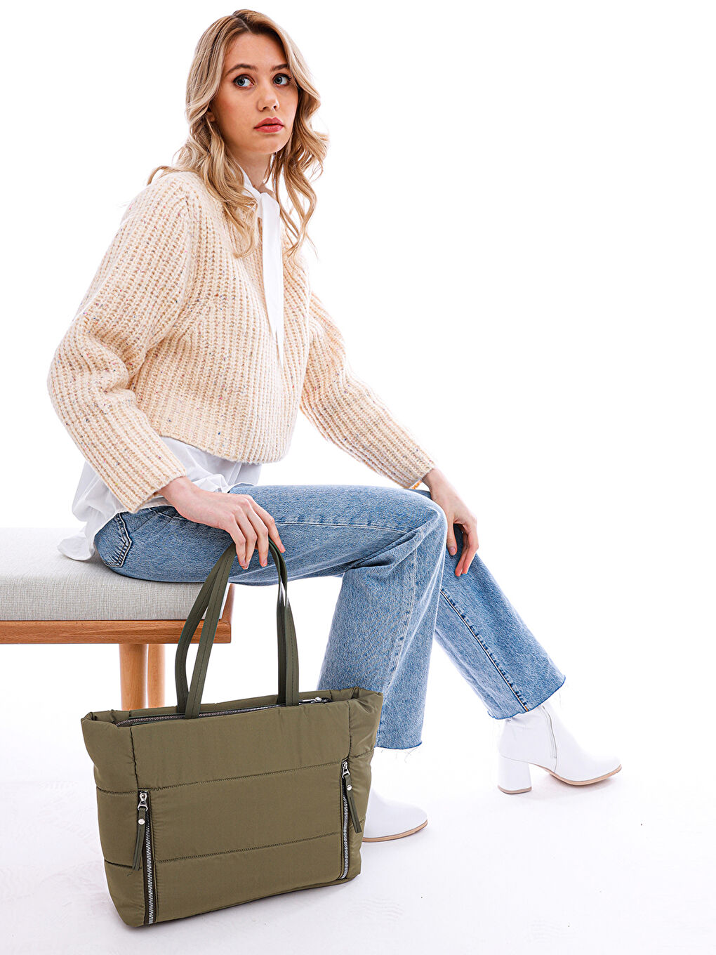 Haki Kadın Omuz Çantası-2