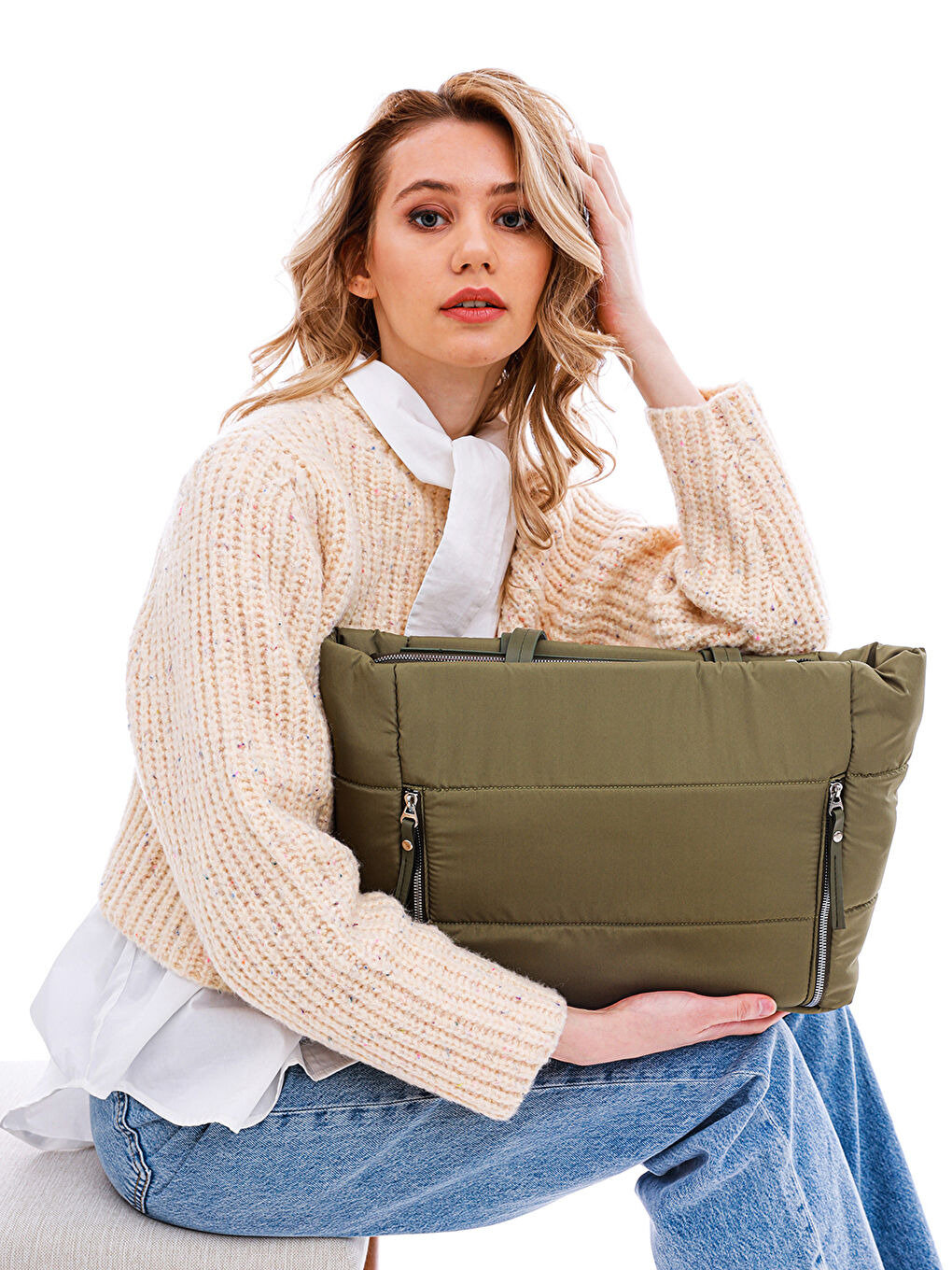 Haki Kadın Omuz Çantası-3