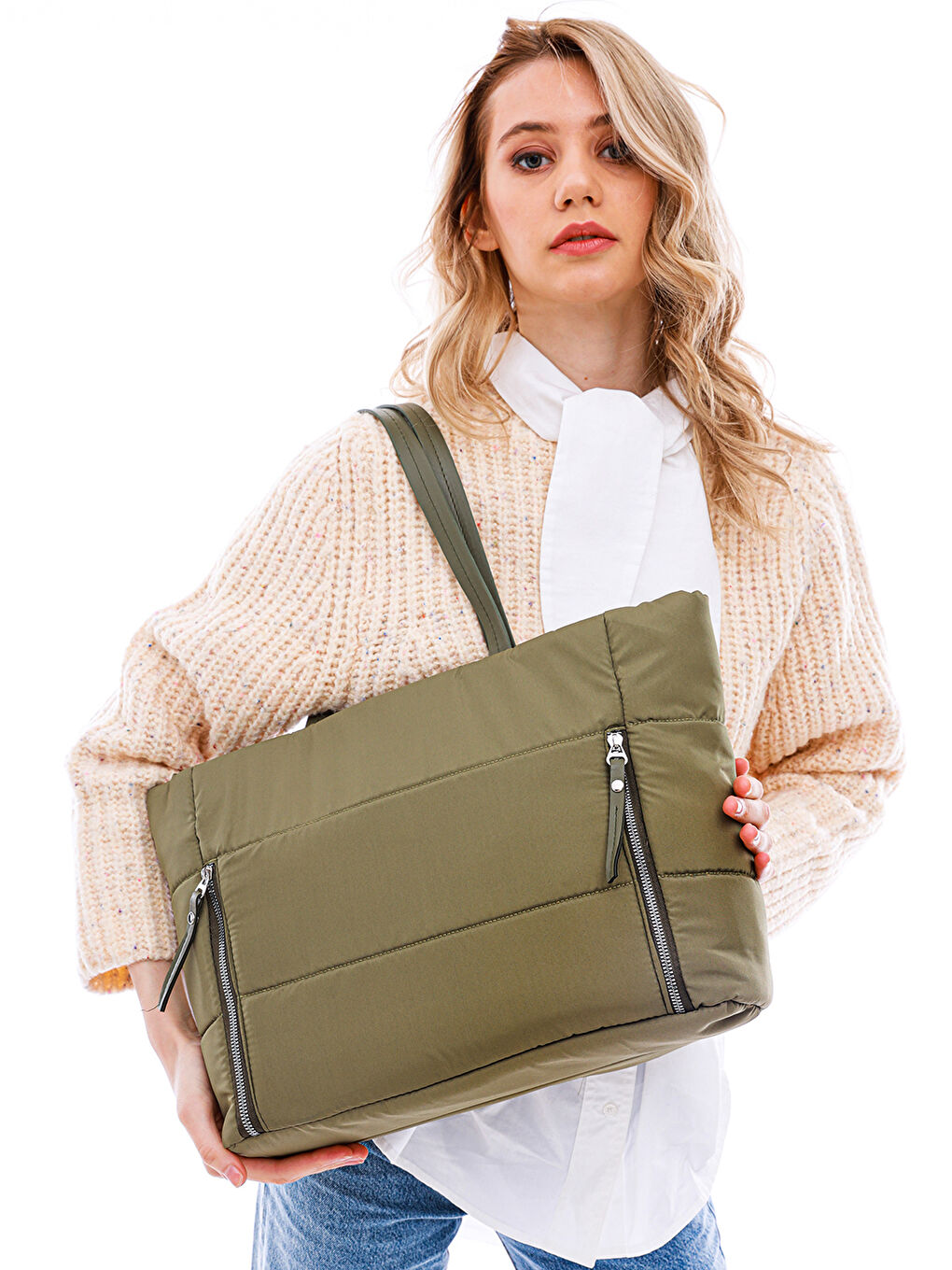 Haki Kadın Omuz Çantası-6