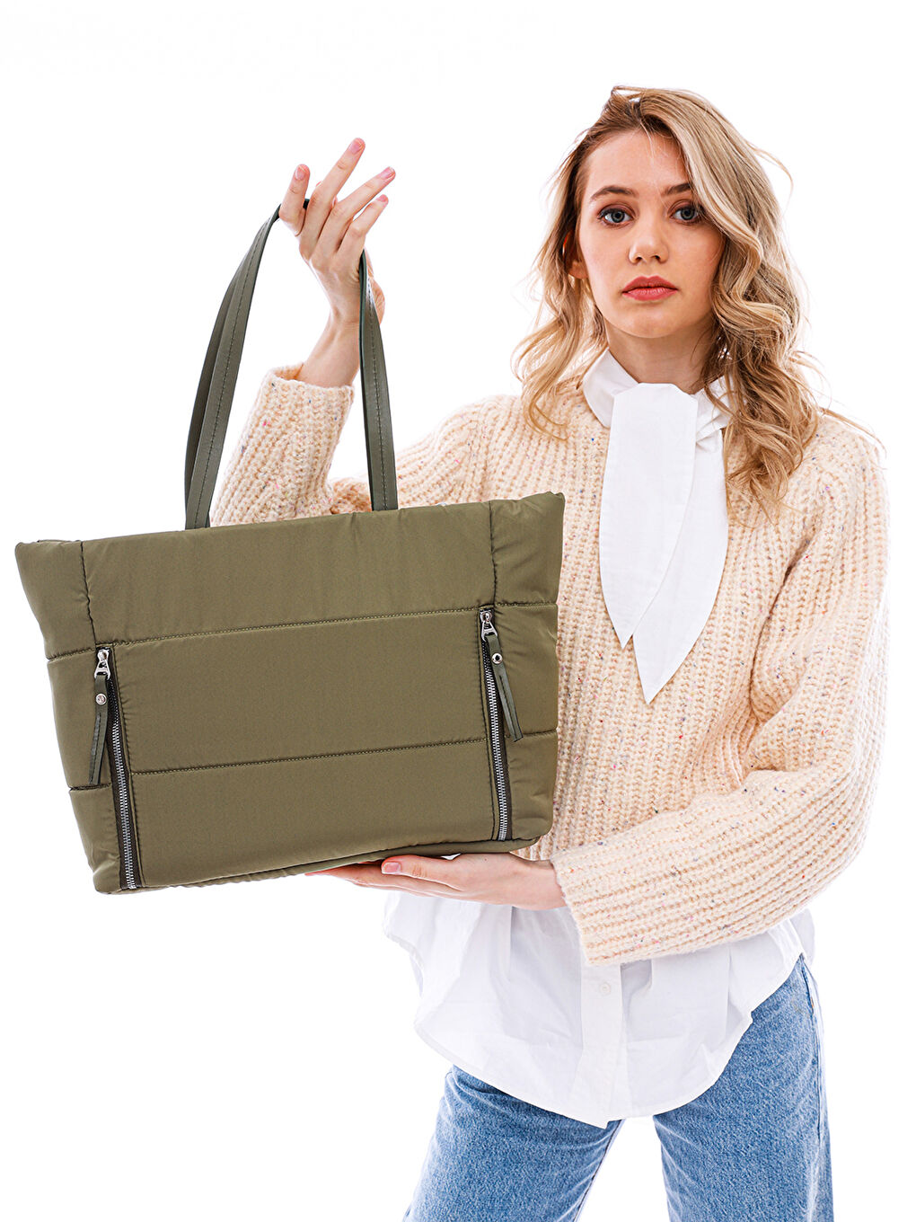 Haki Kadın Omuz Çantası-8