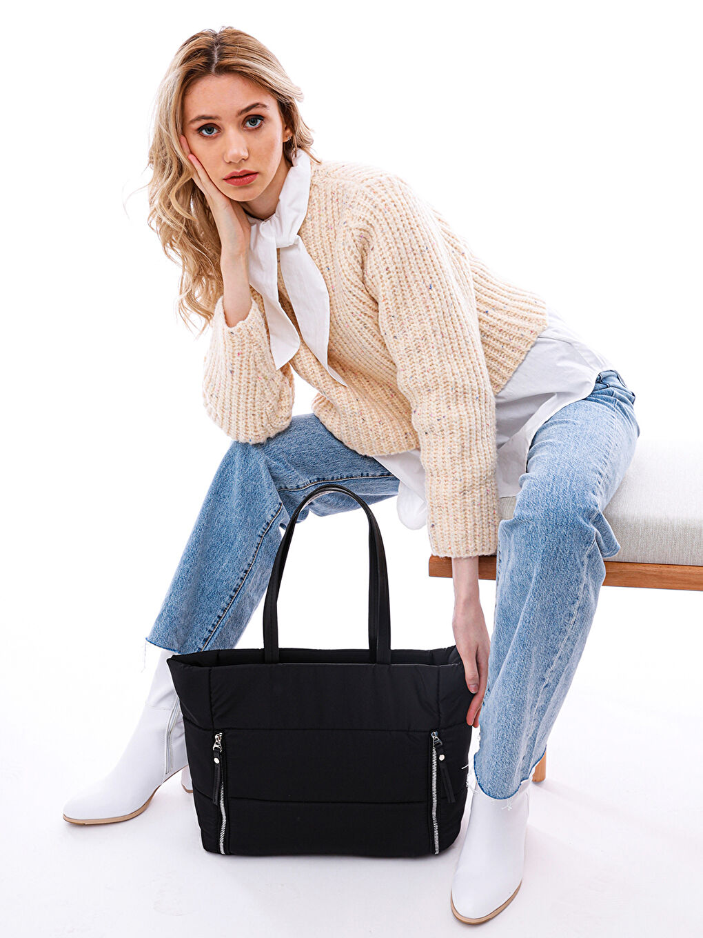 Siyah Kadın Omuz Çantası-6