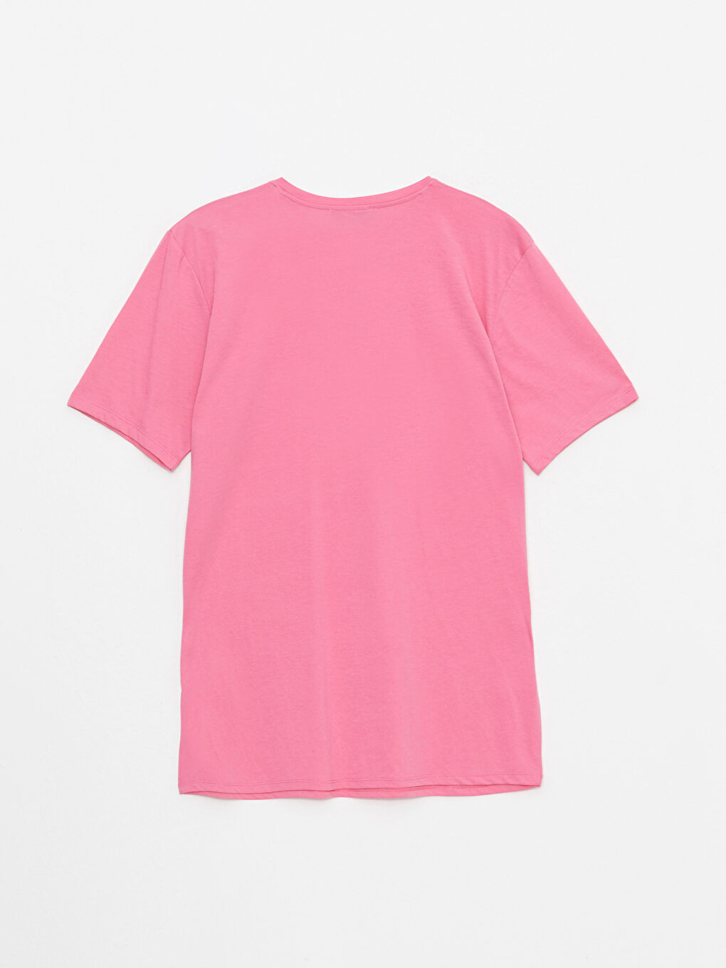 LCW Modest Pembe Bisiklet Yaka Yazı Baskılı Kısa Kollu Kadın Tunik - 6