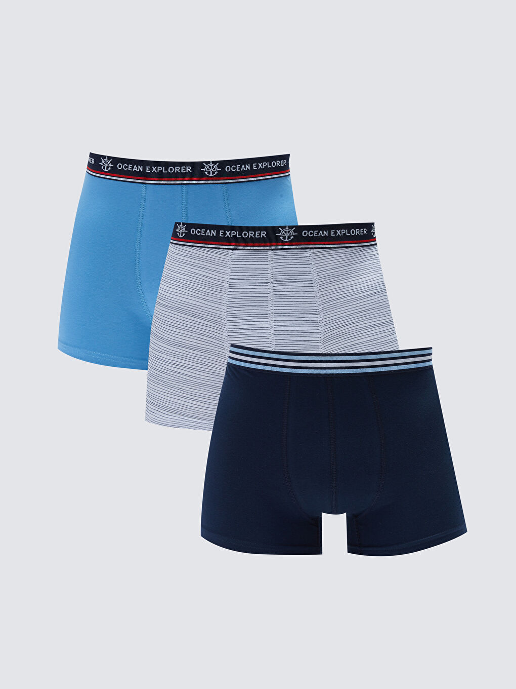 Beyaz Standart Kalıp Pamuklu Esnek Erkek Boxer 3'lü-1