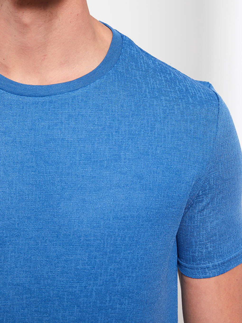 Mavi Bisiklet Yaka Kısa Kollu Erkek Tişört-3