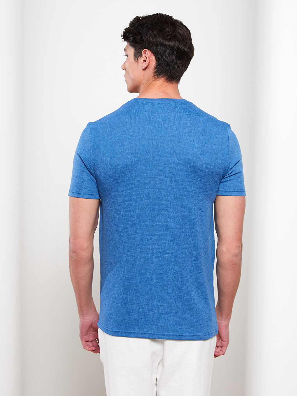 Mavi Bisiklet Yaka Kısa Kollu Erkek Tişört-4