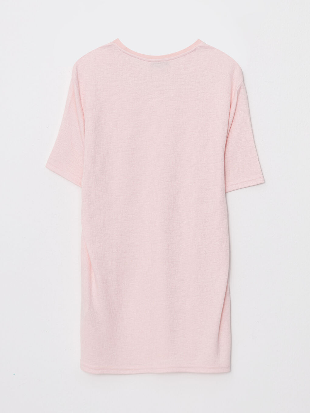 Pembe Bisiklet Yaka Kısa Kollu Erkek Tişört-6