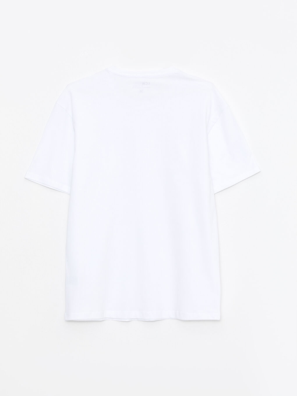 Beyaz Bisiklet Yaka Kısa Kollu Baskılı Penye Erkek Tişört-6