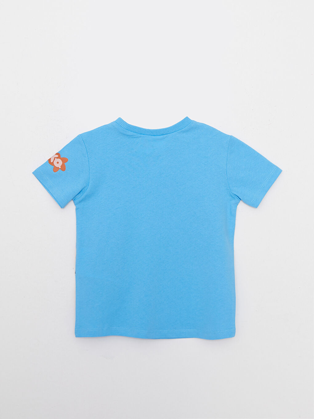 Mavi Bisiklet Yaka Kısa Kollu Briko Baskılı  Pamuklu Erkek Bebek Tişört-1