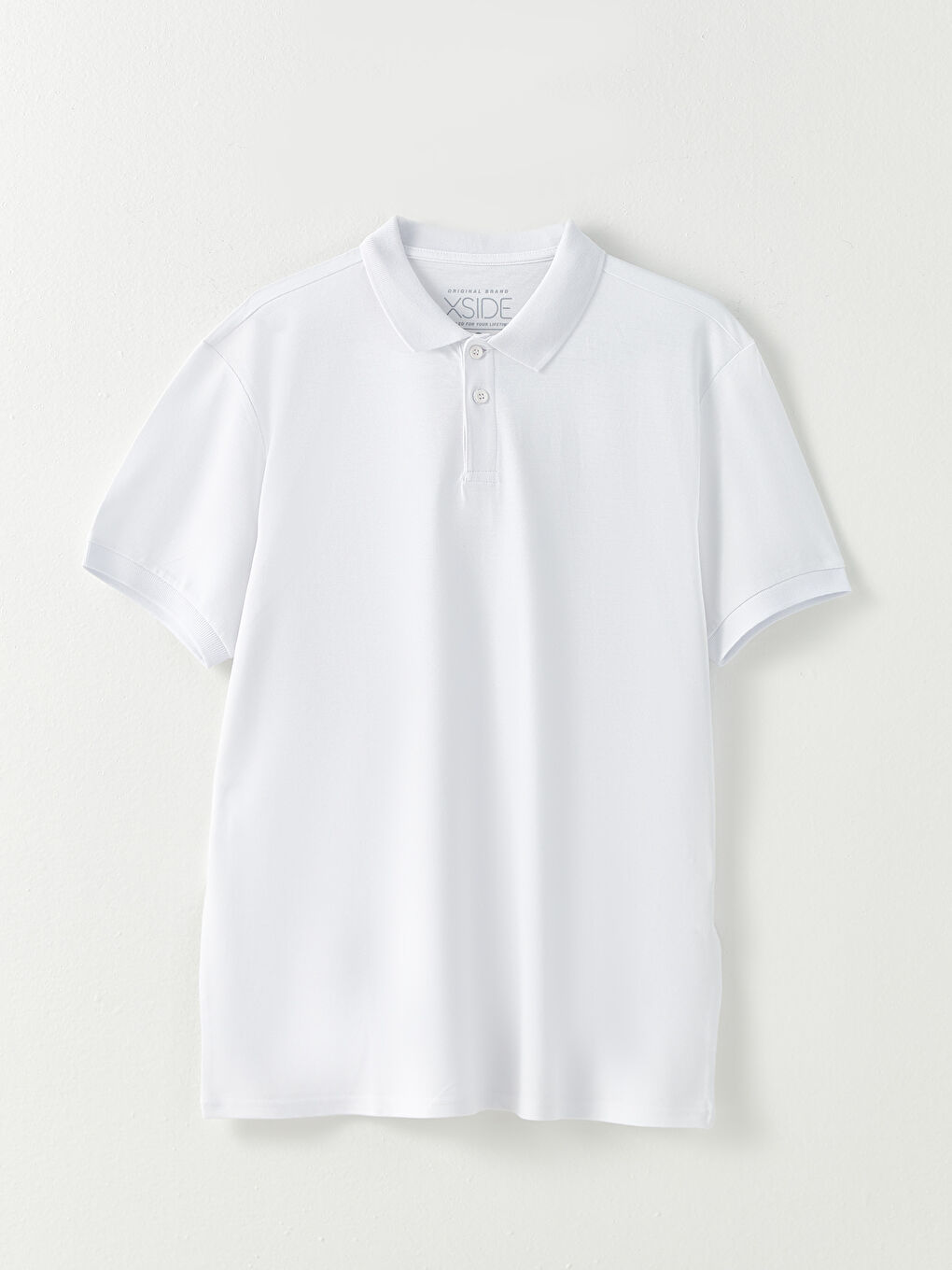 Beyaz Polo Yaka Kısa Kollu Erkek Tişört