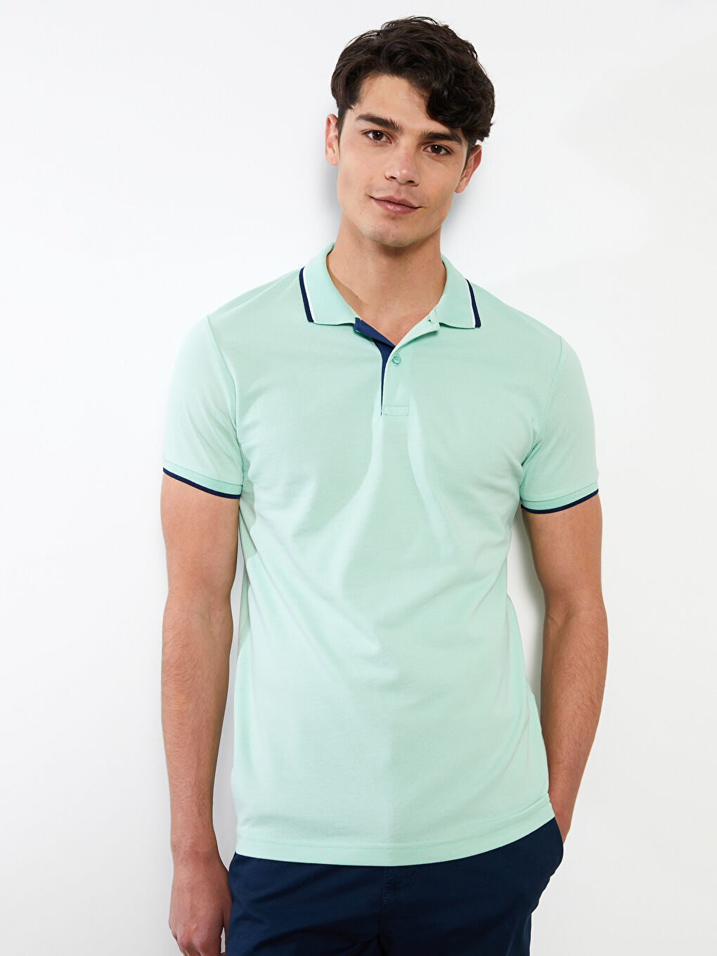 Polo Neck Short Sleeve Pique Men's T-Shirt
