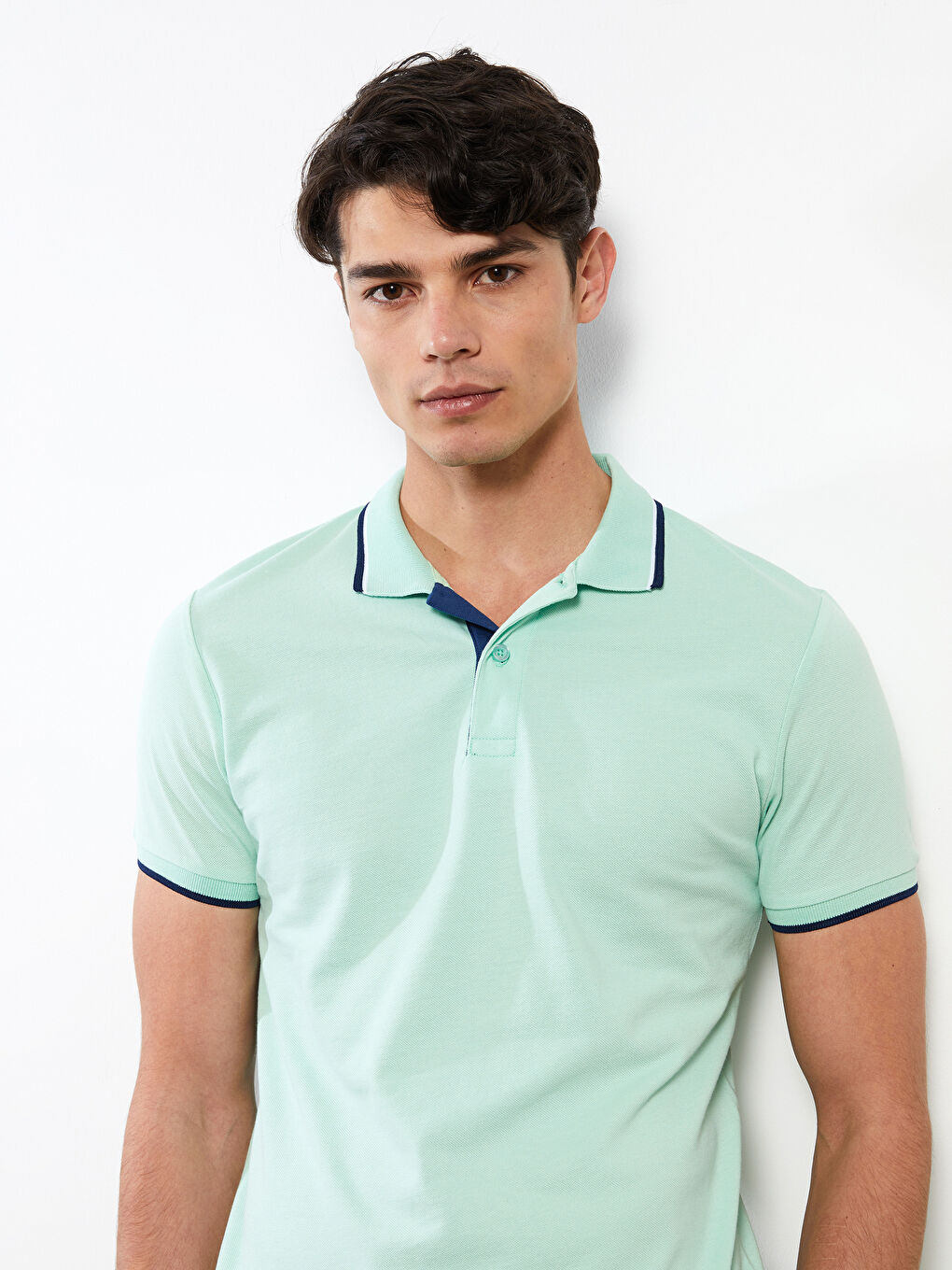 Polo Neck Short Sleeve Pique Men's T-Shirt-2