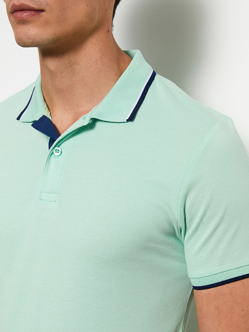 Polo Neck Short Sleeve Pique Men's T-Shirt-3