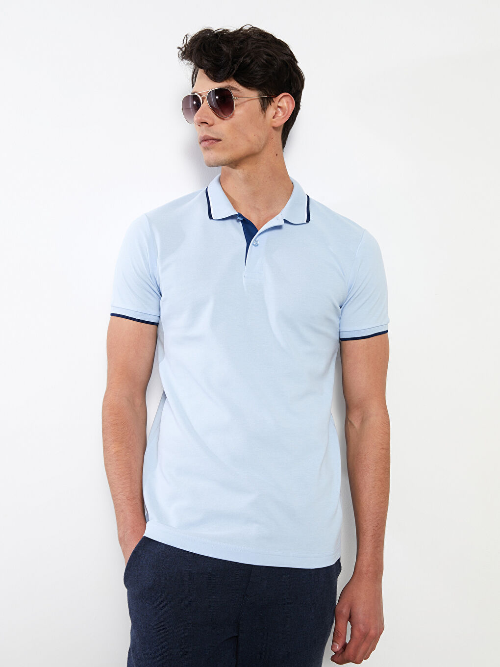 Tricou Polo Guler Mânecă Scurtă Pique pentru Bărbați