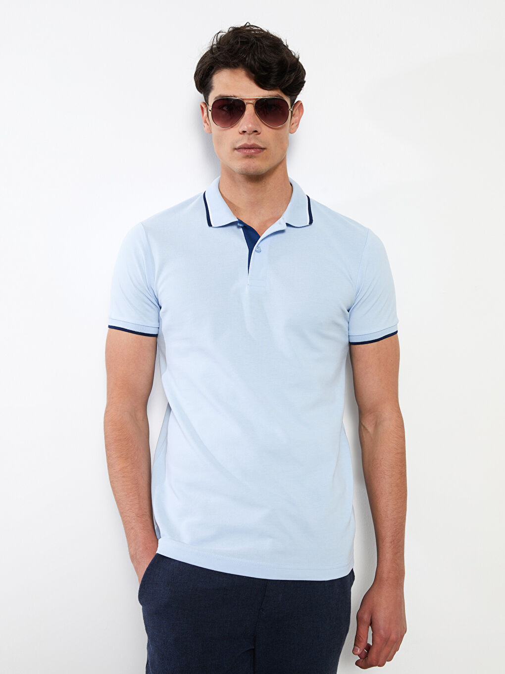 Tricou Polo Guler Mânecă Scurtă Pique pentru Bărbați-1