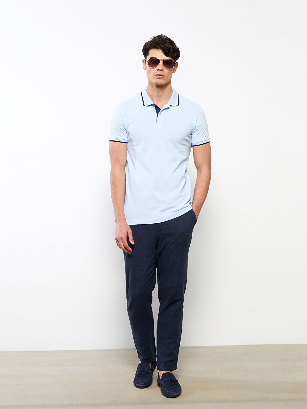 Tricou Polo Guler Mânecă Scurtă Pique pentru Bărbați-2