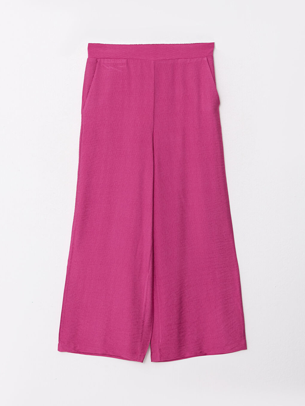 Mor Kadın Beli Lastikli Rahat Kalıp Düz Pantolon-5