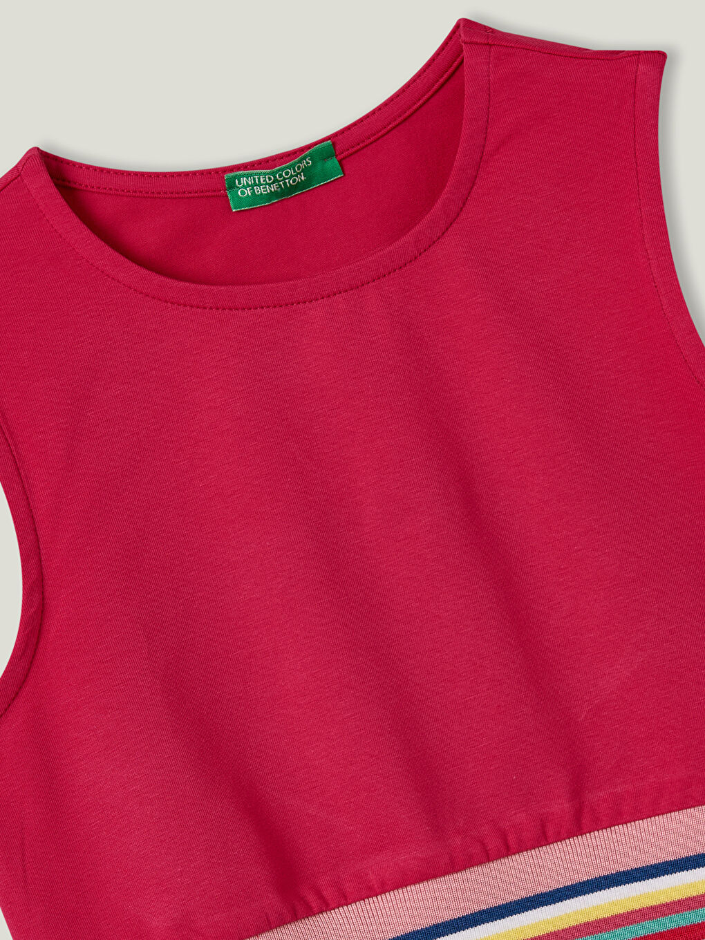 Pembe Bisiklet Yaka Nakış Detaylı Pamuklu Kız Çocuk Atlet-1