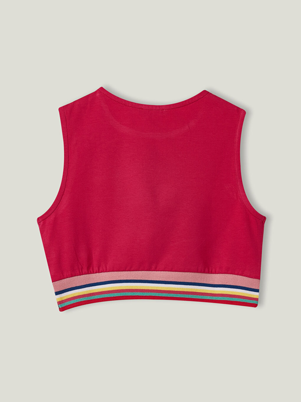 Pembe Bisiklet Yaka Nakış Detaylı Pamuklu Kız Çocuk Atlet-2