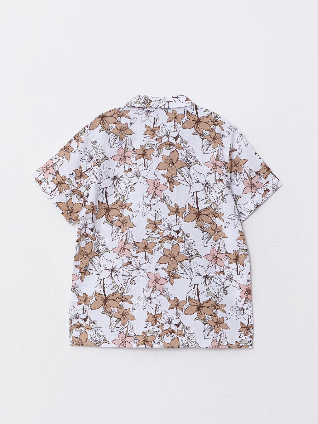 LC Waikiki Patterned Short Sleeve Gabardine Boy Shirt -S2LC80Z4-LQB