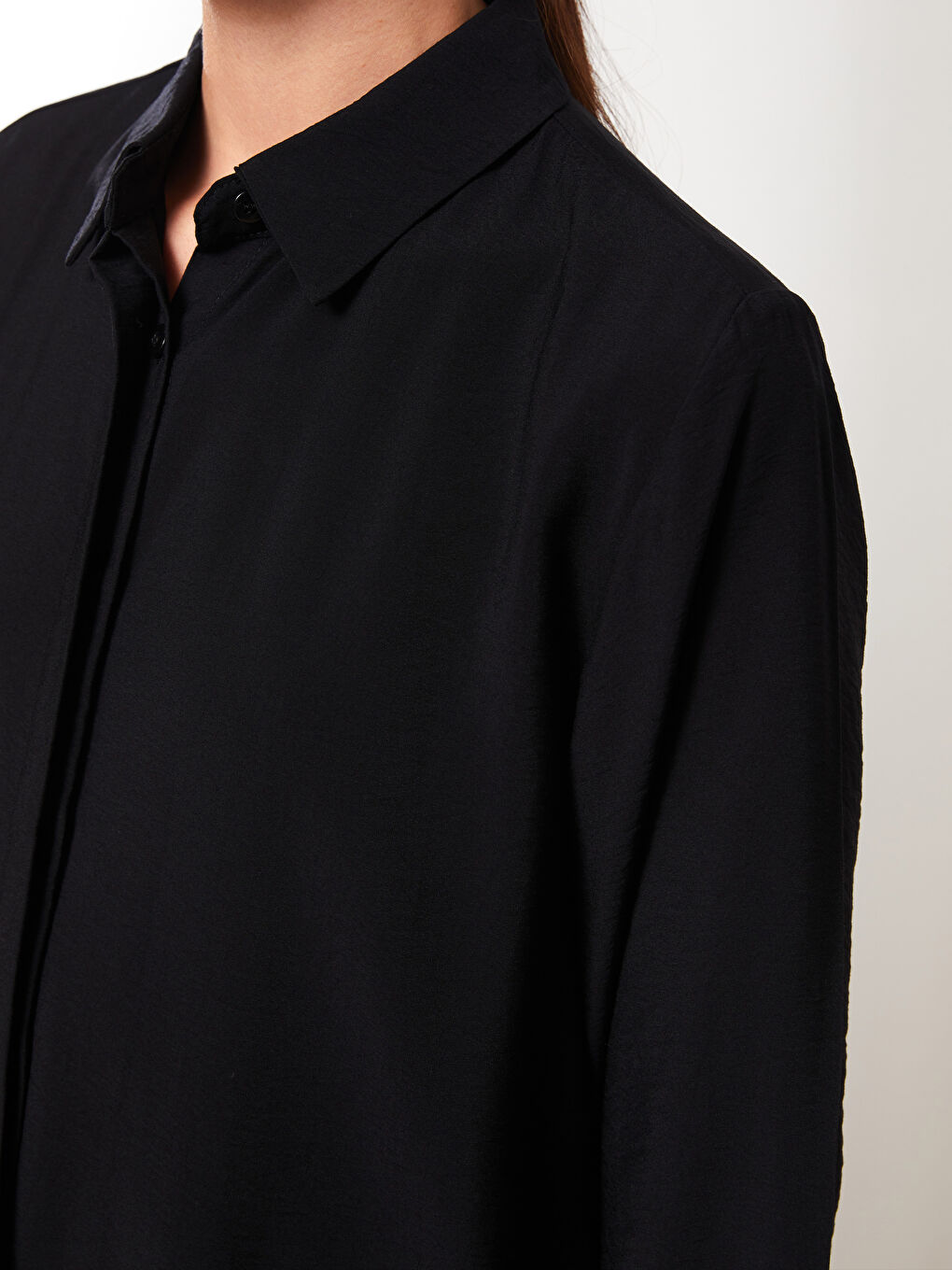 Karışık Düz Uzun Kollu Kadın Gömlek Tunik-2