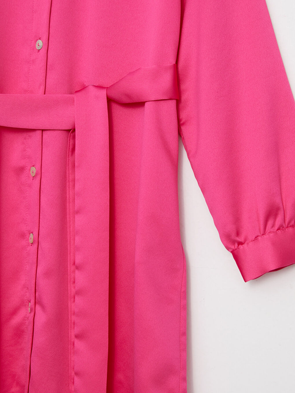 Plain Long Sleeve Satin Women's Shirt Tunic-8