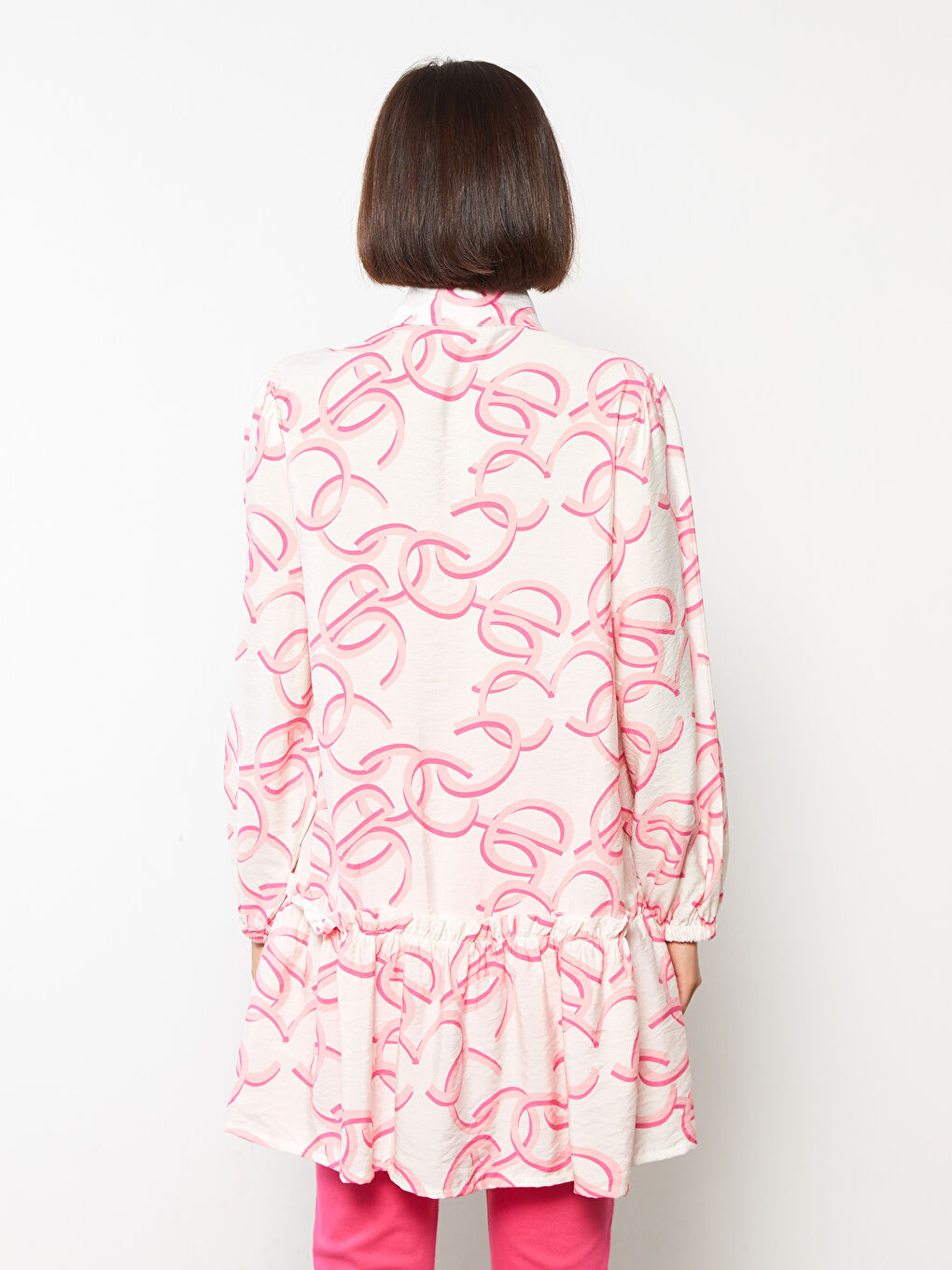 Узорчатая Женская Рубашка-Туника-5