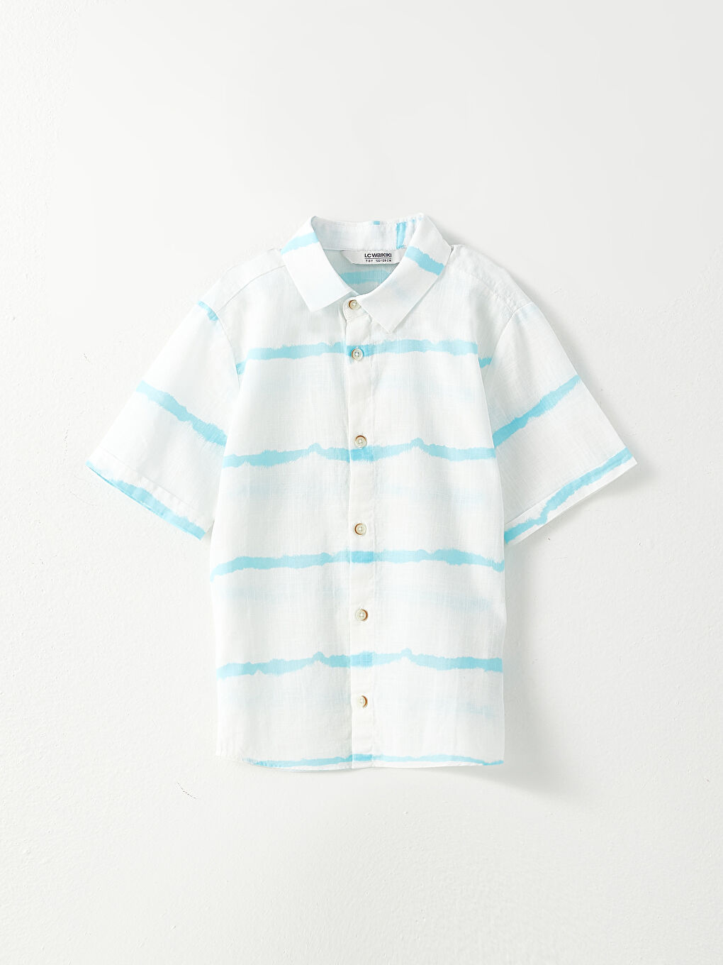 Striped Short Sleeve Gabardine Boy Shirt -S2LD02Z4-LU7