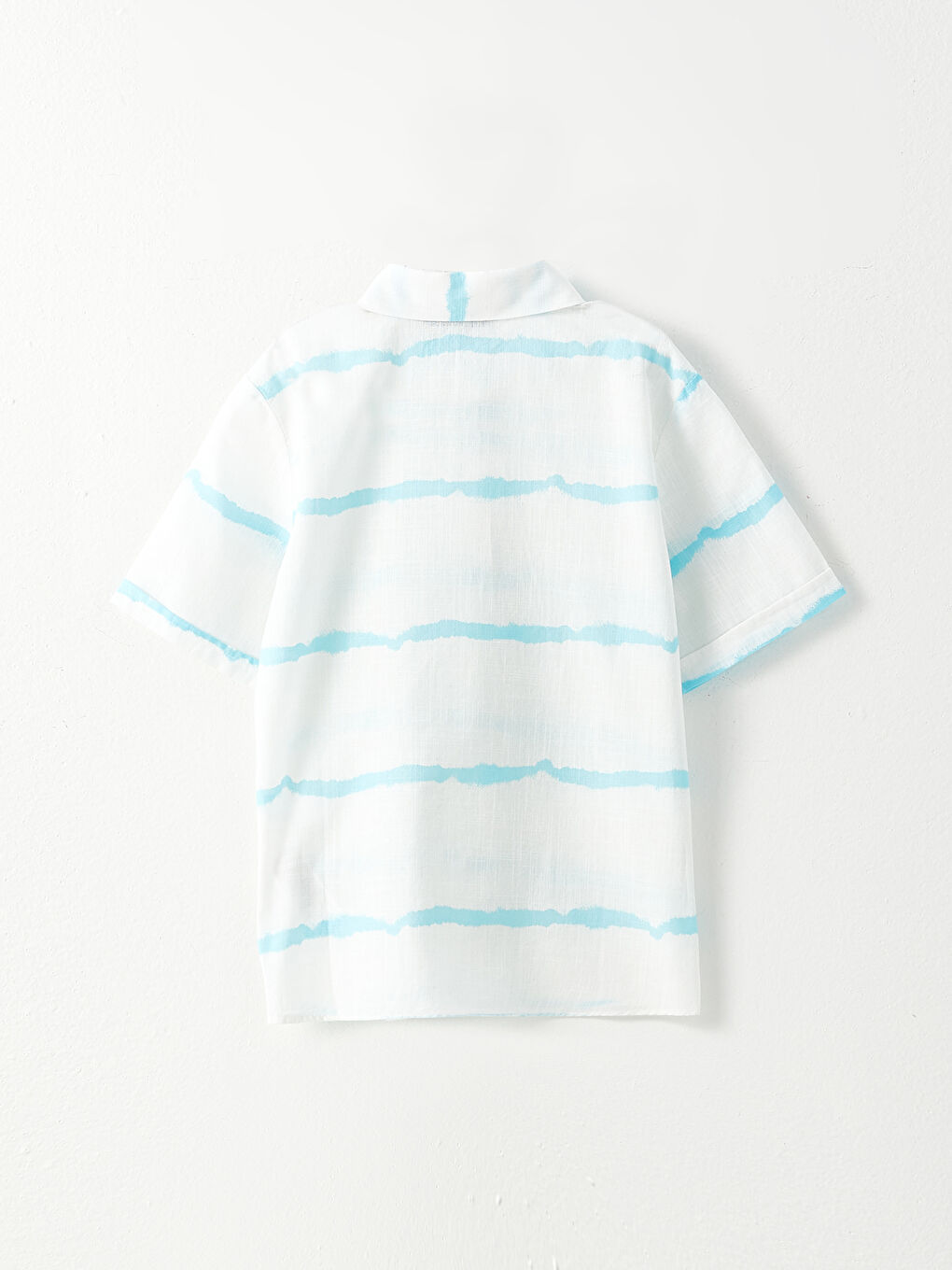 Striped Short Sleeve Gabardine Boy Shirt -S2LD02Z4-LU7