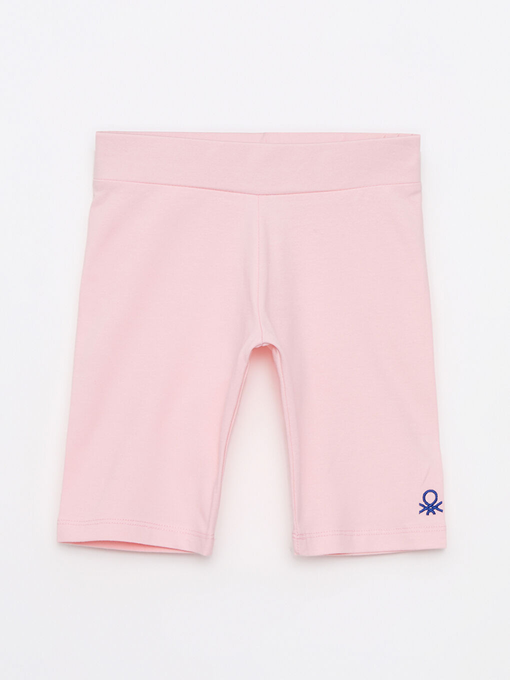 Pembe Beli Lastikli Nakış Detaylı Pamuklu Kız Çocuk Kısa Tayt