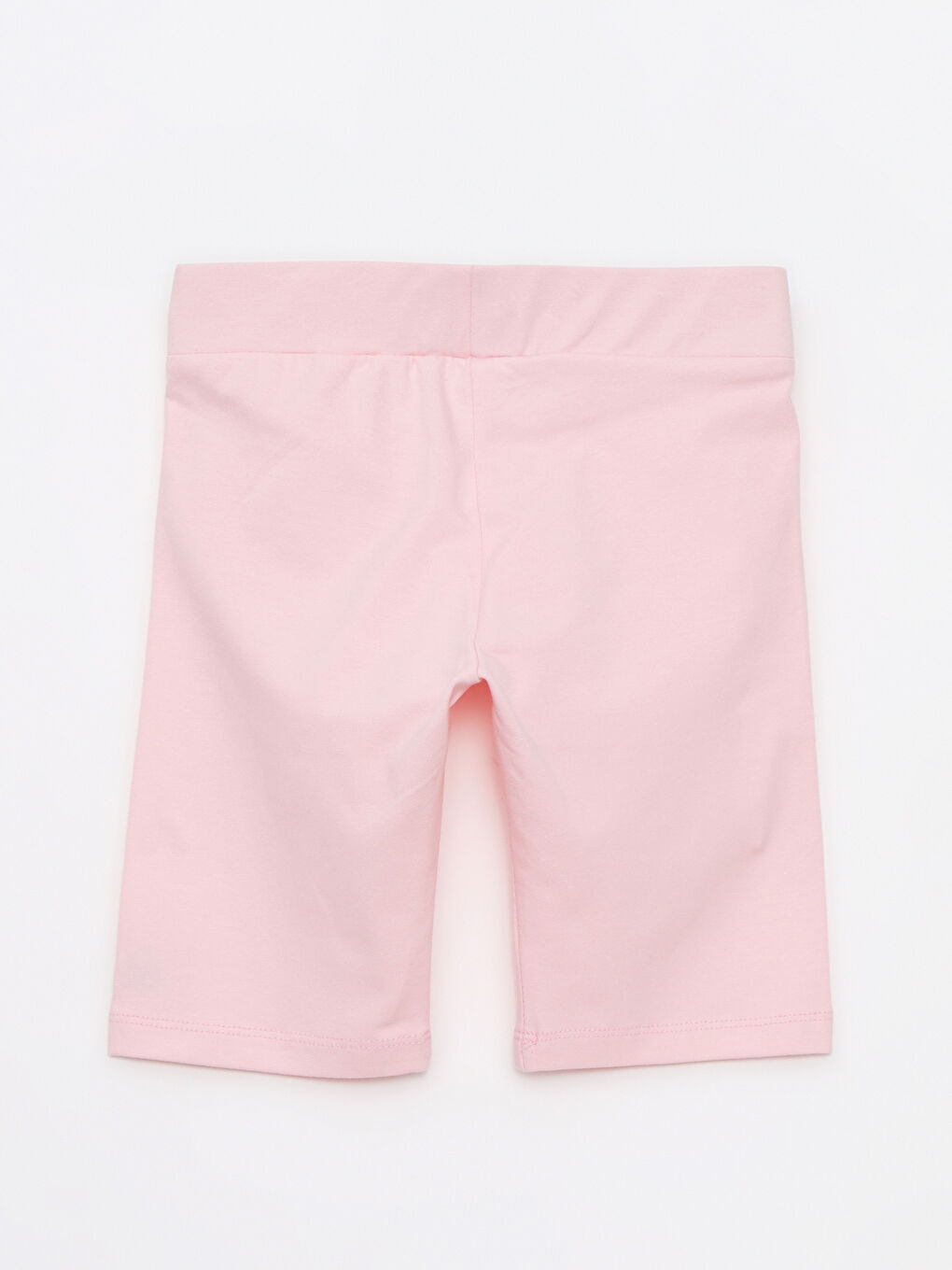 Pembe Beli Lastikli Nakış Detaylı Pamuklu Kız Çocuk Kısa Tayt-1