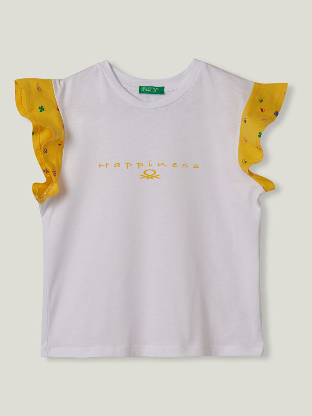 Sarı Bisiklet Yaka Baskılı Kısa Kollu Kız Çocuk Takım-1