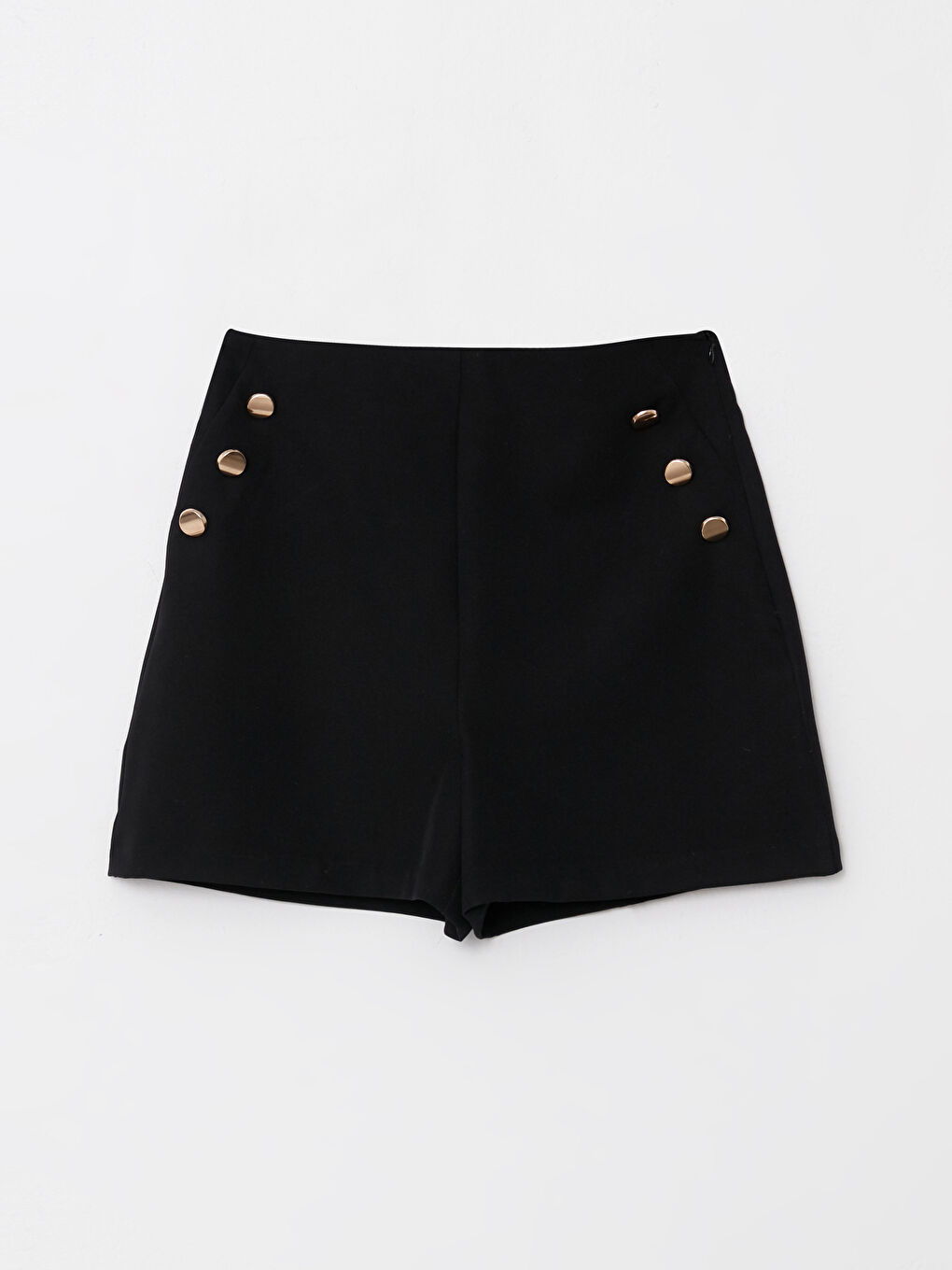 Women High Waist Standard Fit Straight Shorts-6