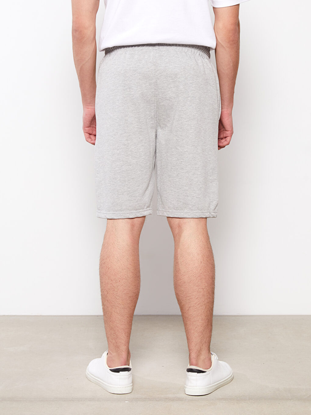 Gri Standart Kalıp Örme Erkek Şort-3