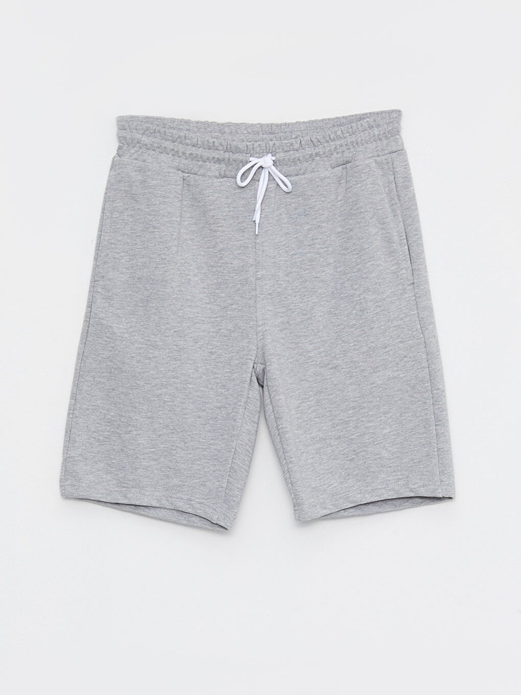 Gri Standart Kalıp Örme Erkek Şort-5