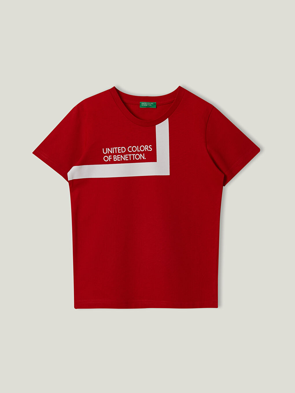 Kırmızı Bisiklet Yaka Baskılı Kısa Kollu Erkek Çocuk Tişört