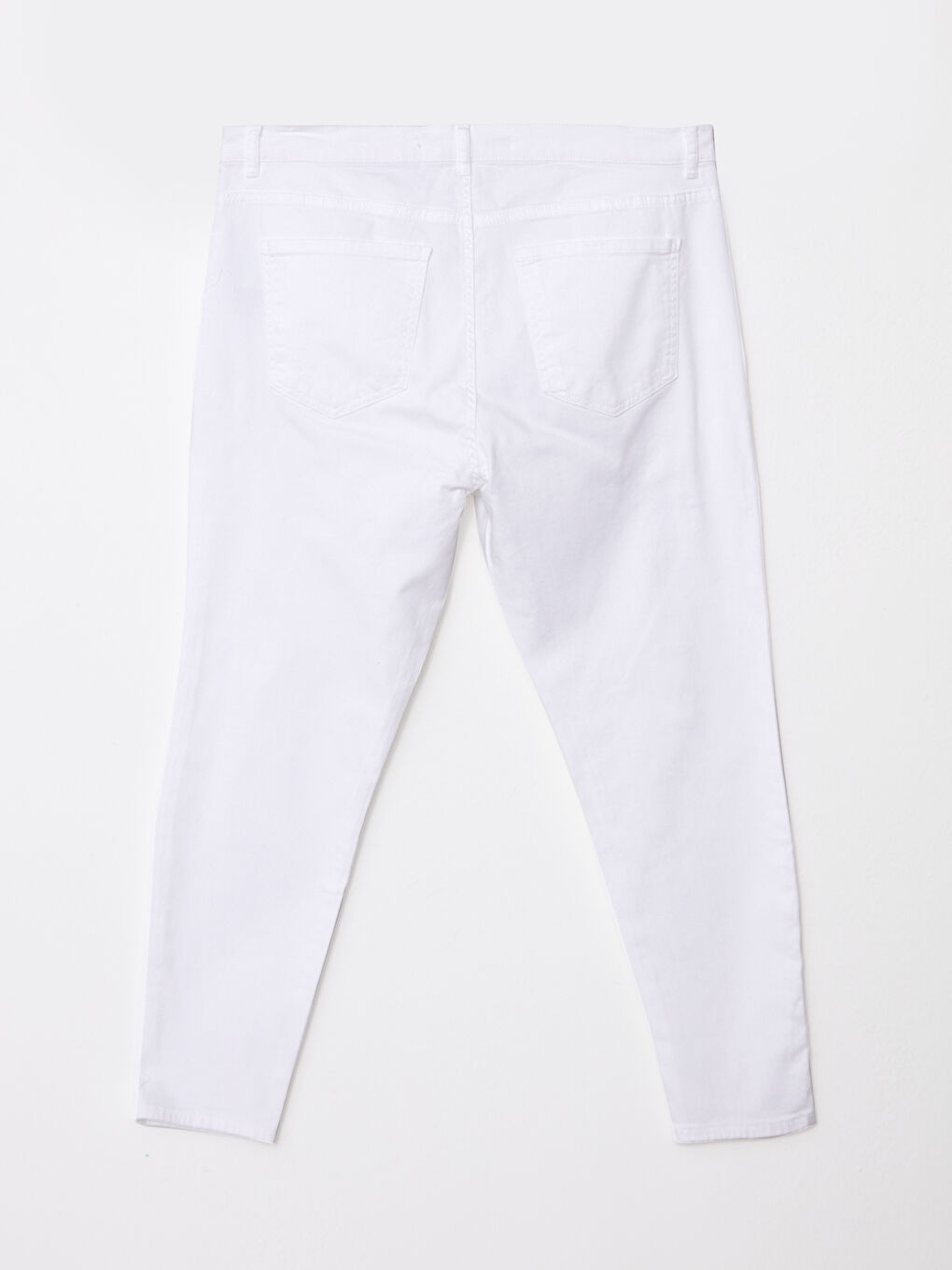 Beyaz Büyük Beden Mercury Skinny Fit Düz Cep Detaylı Kadın Rodeo Jean Pantolon-6